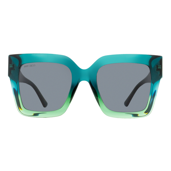 Jimmy Choo Square Sunglasses Edna PEFIR Green-Aqua 52mm - Picture 2 of 2